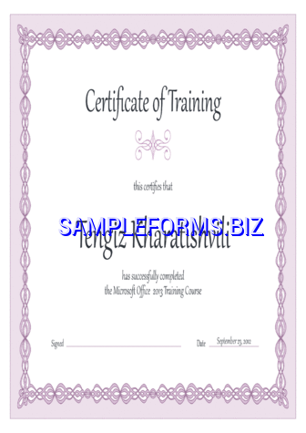 Certificate of Training (Purple Chain Design) pdf potx free